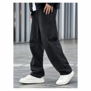 Asake Baggy Jeans Male Black Jeans