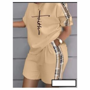 Trendy Ladies Top And Short - Faith Printed